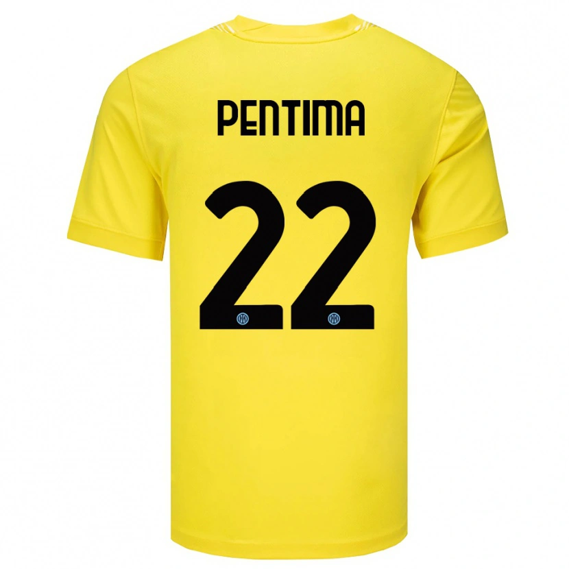 Danxen Femme Alessandro Pentima #22 Maillot de Gardien Jaune Clair Noir 2025/26 T-shirt