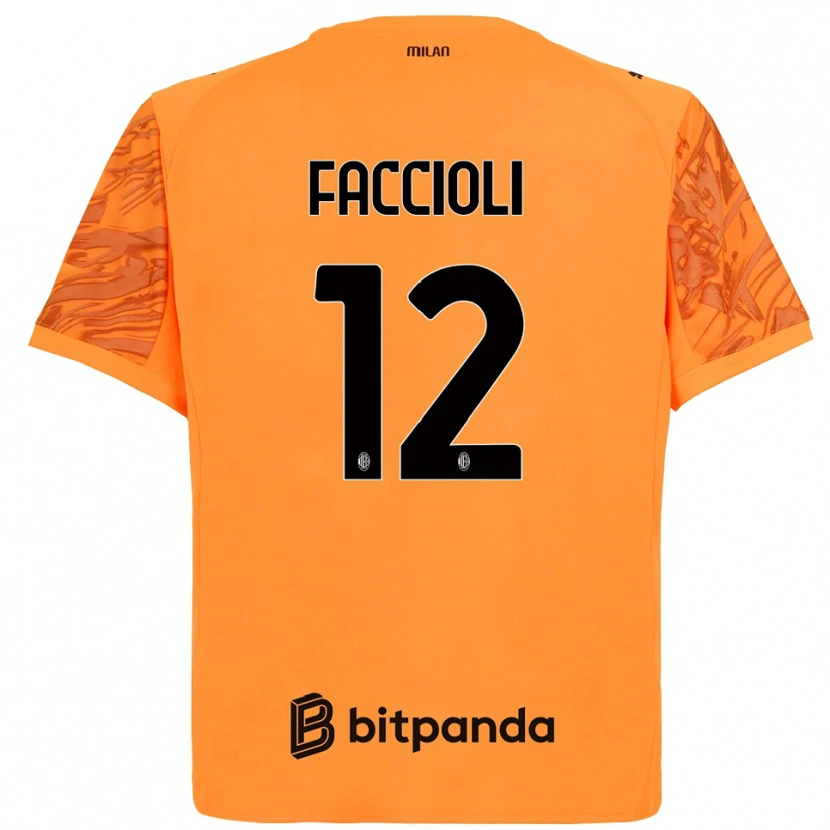 Danxen Femme Pietro Faccioli #12 Maillot de Gardien Orange Jaune Noir 2025/26 T-shirt