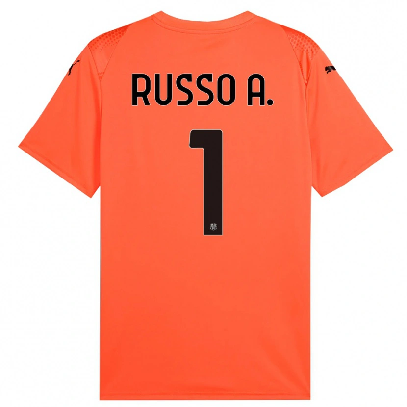 Danxen Femme Alessandro Russo #1 Maillot de Gardien Orange Noir 2025/26 T-shirt