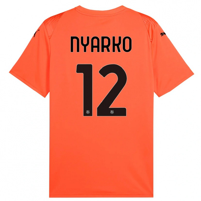 Danxen Femme Lorenzo Nyarko #12 Maillot de Gardien Orange Noir 2025/26 T-shirt
