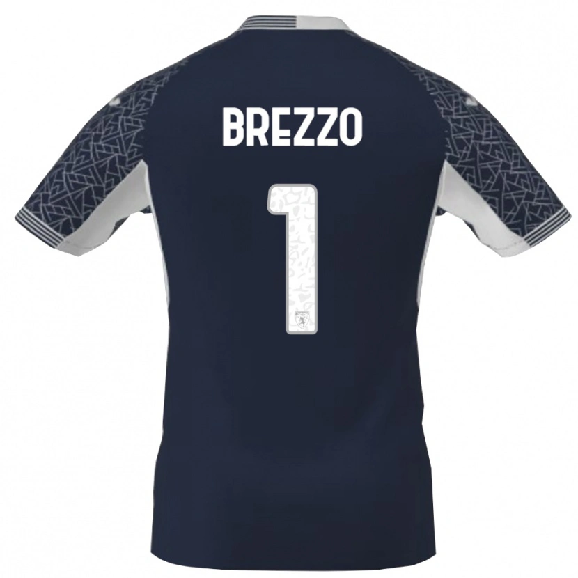 Danxen Femme Matteo Brezzo #1 Maillot de Gardien Bleu Noir Blanc 2025/26 T-shirt