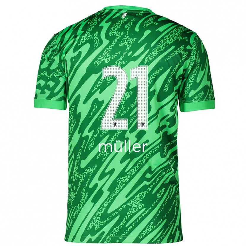 Danxen Femme Florian Müller #21 Maillot de Gardien Vert Blanc 2025/26 T-shirt