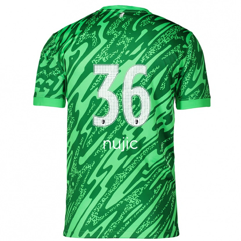 Danxen Femme Luka Nujic #36 Maillot de Gardien Vert Blanc 2025/26 T-shirt