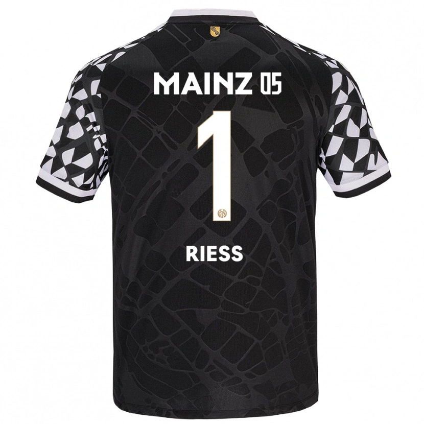 Danxen Femme Lasse Rieß #1 Maillot de Gardien Noir Blanc 2025/26 T-shirt