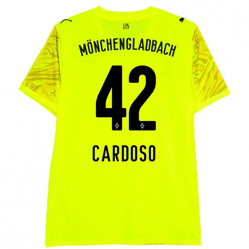 Danxen Femme Tiago Pereira Cardoso #42 Maillot de Gardien Jaune Noir 2025/26 T-shirt
