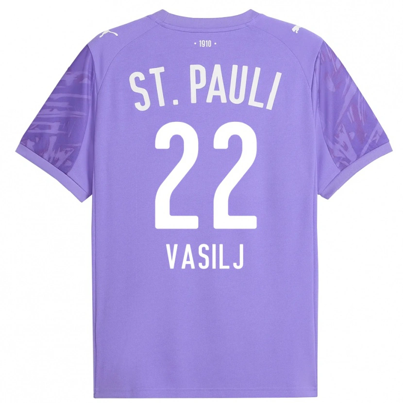 Danxen Femme Nikola Vasilj #22 Maillot de Gardien Violet Moyen Noir 2025/26 T-shirt