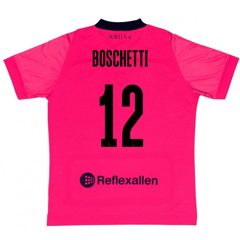 Danxen Femme Matteo Boschetti #12 Maillot de Gardien Rose Vif Noir 2025/26 T-shirt