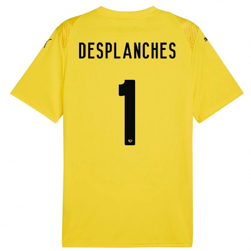 Danxen Femme Sebastiano Desplanches #1 Maillot de Gardien Jaune Noir 2025/26 T-shirt