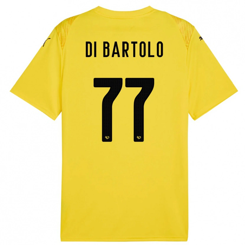 Danxen Femme Francesco Di Bartolo #77 Maillot de Gardien Jaune Noir 2025/26 T-shirt