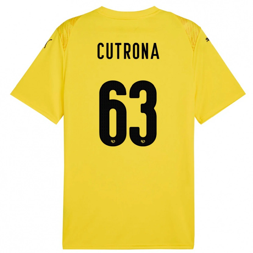 Danxen Femme Francesco Cutrona #63 Maillot de Gardien Jaune Noir 2025/26 T-shirt