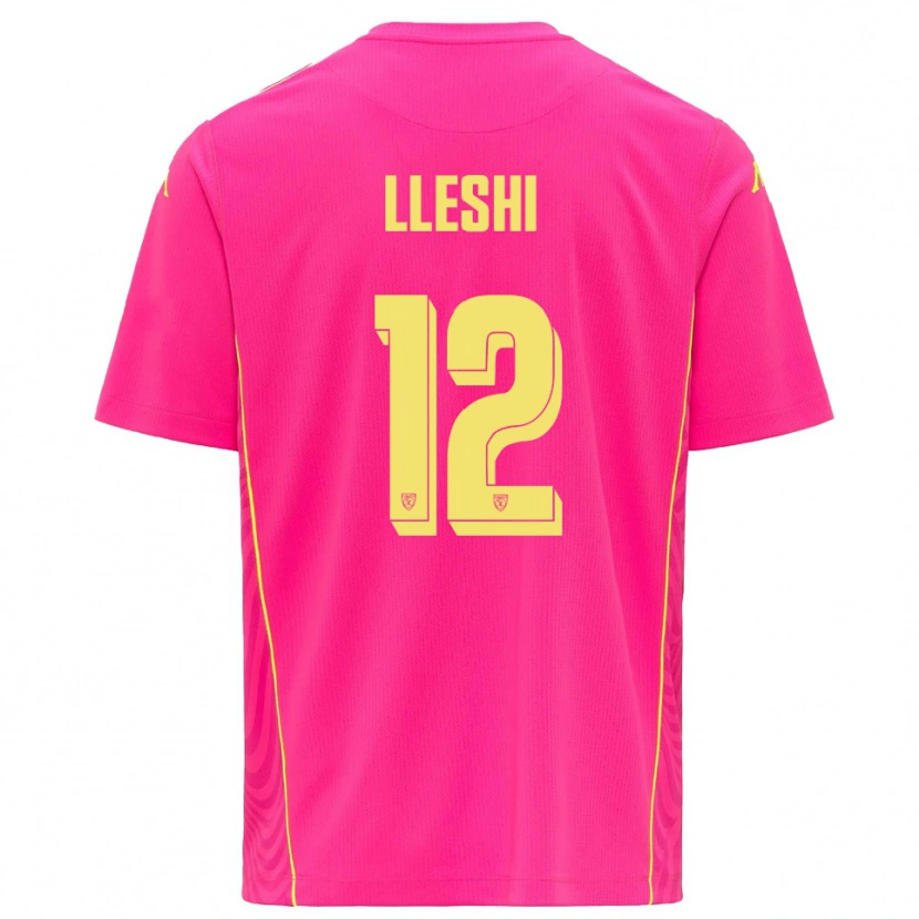 Danxen Femme Leonardo Lleshi #12 Maillot de Gardien Rose Vif Jaune 2025/26 T-shirt