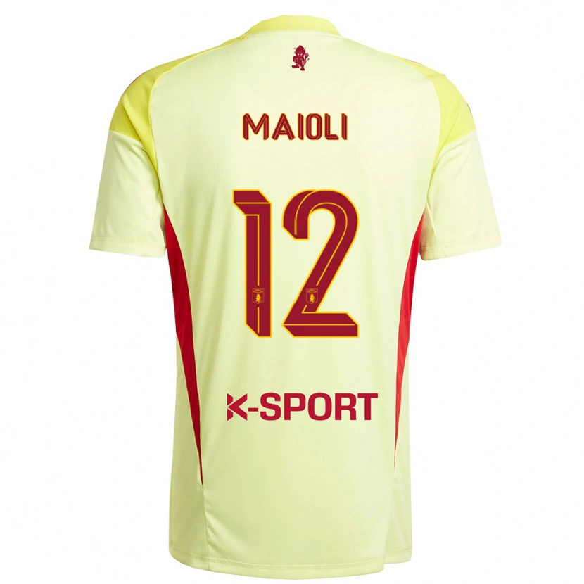 Danxen Femme Francesco Maioli #12 Maillot de Gardien Jaune Clair Rouge 2025/26 T-shirt