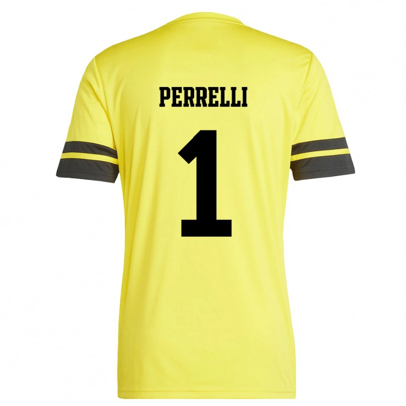 Danxen Femme Samuele Perrelli #1 Maillot de Gardien Jaune Noir 2025/26 T-shirt