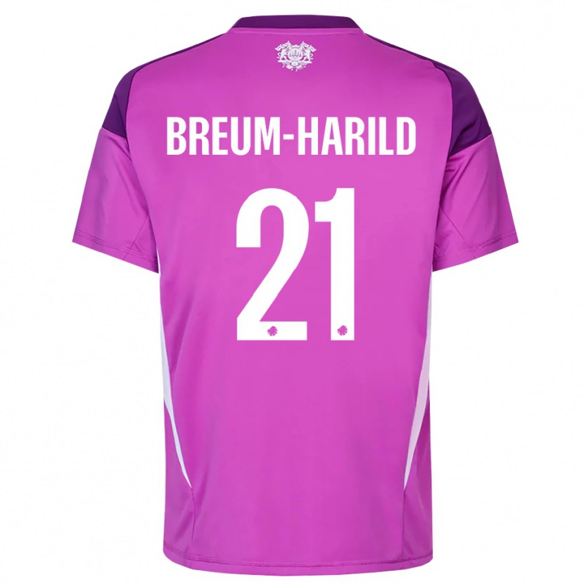 Danxen Femme Tobias Breum-Harild #21 Maillot de Gardien Blanc Lilas Violet 2025/26 T-shirt