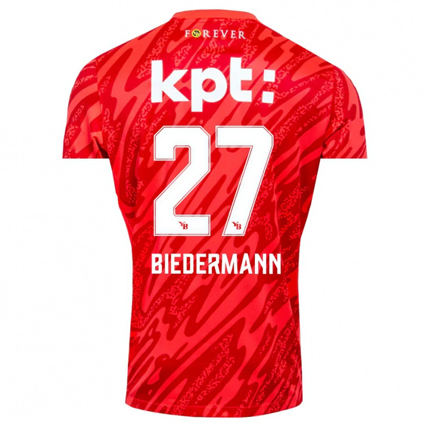 Danxen Femme Tamara Biedermann #27 Maillot de Gardien Rouge Blanc 2025/26 T-shirt