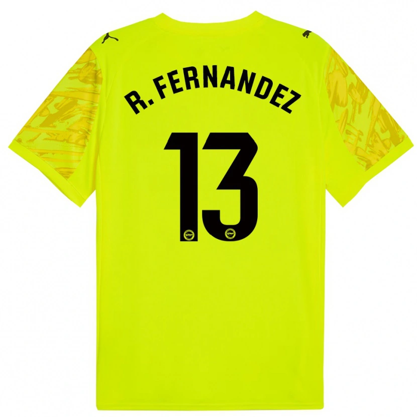 Danxen Femme Raúl Fernández #13 Maillot de Gardien Jaune Noir 2025/26 T-shirt