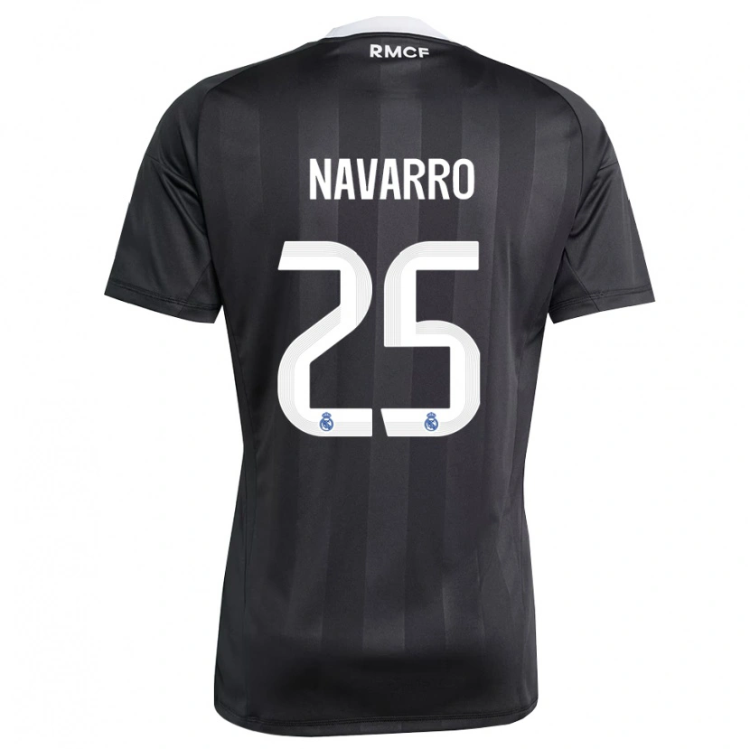 Danxen Femme Javier Navarro #25 Maillot de Gardien Noir Blanc 2025/26 T-shirt