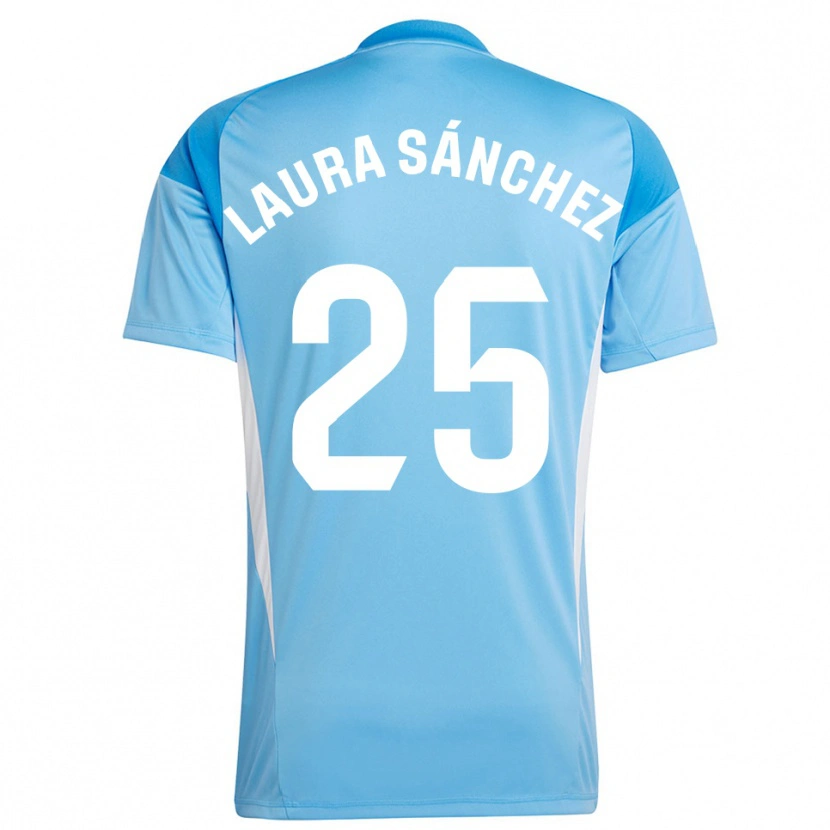 Danxen Femme Laura Sánchez Comuñas #25 Maillot de Gardien Bleu Ciel Blanc 2025/26 T-shirt