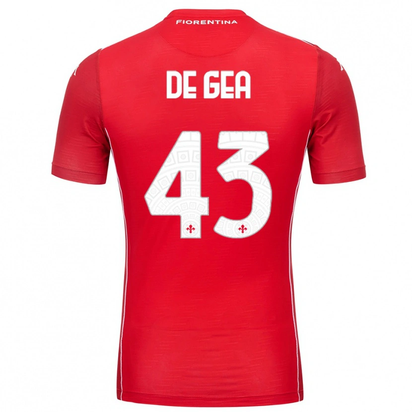 Danxen Femme David de Gea #43 Maillot de Gardien Rouge Blanc 2025/26 T-shirt