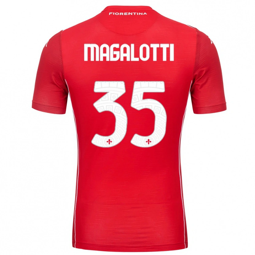 Danxen Femme Mattia Magalotti #35 Maillot de Gardien Rouge Blanc 2025/26 T-shirt