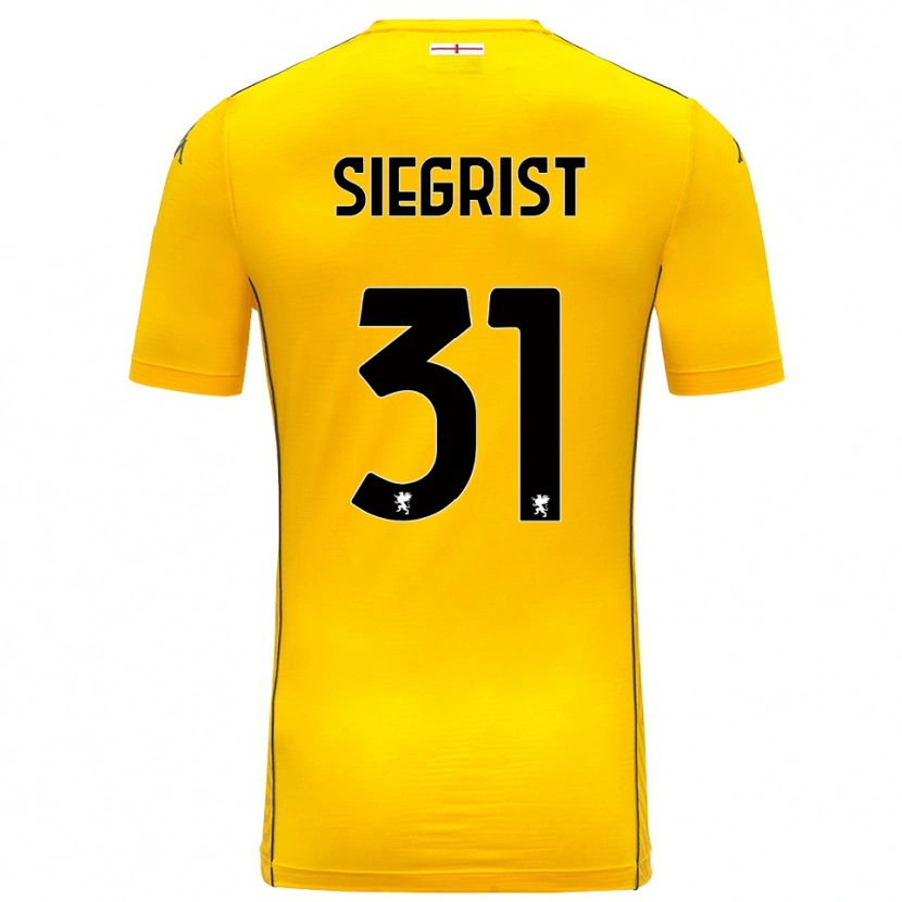 Danxen Femme Benjamin Siegrist #31 Maillot de Gardien Jaune Foncé Noir 2025/26 T-shirt