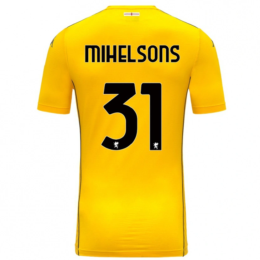 Danxen Femme Rendijs Mihelsons #31 Maillot de Gardien Jaune Foncé Noir 2025/26 T-shirt