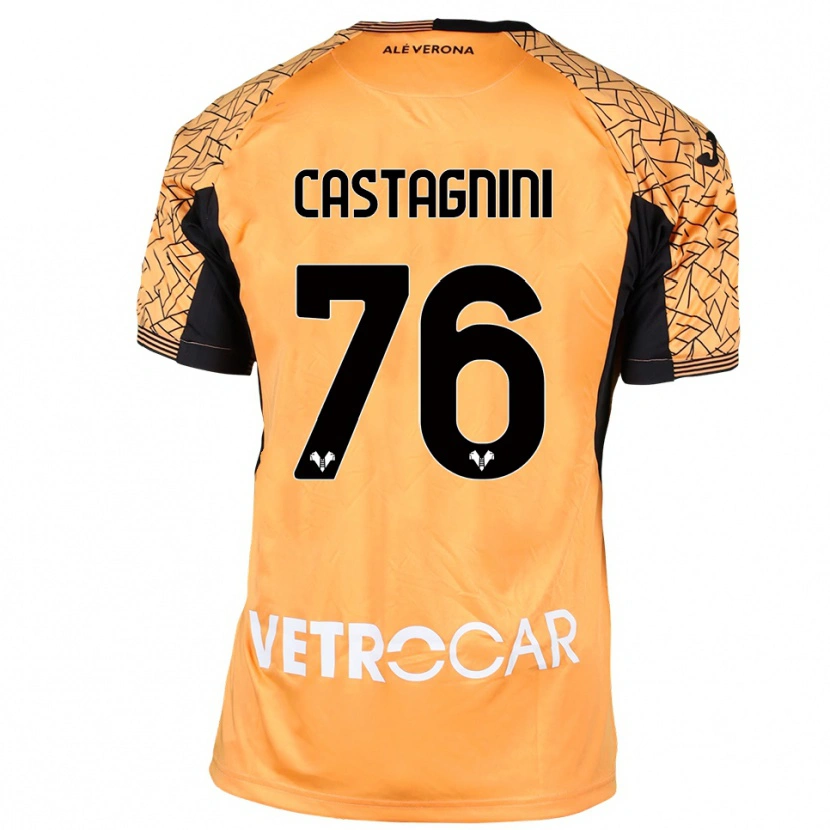 Danxen Femme Mirko Castagnini #76 Maillot de Gardien Orange Noir Blanc 2025/26 T-shirt