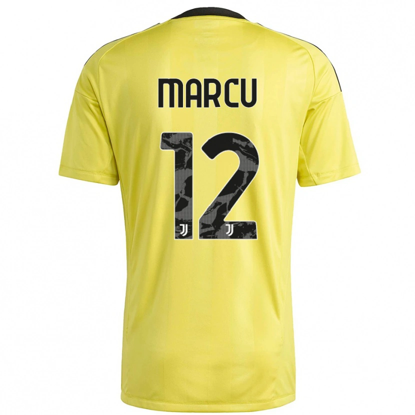 Danxen Femme Alessio Marcu #12 Maillot de Gardien Blanc Jaune 2025/26 T-shirt