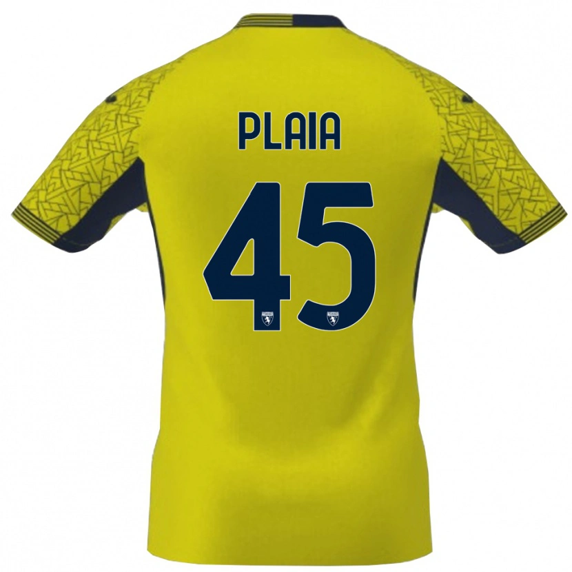 Danxen Femme Francesco Plaia #45 Maillot de Gardien Jaune Noir 2025/26 T-shirt