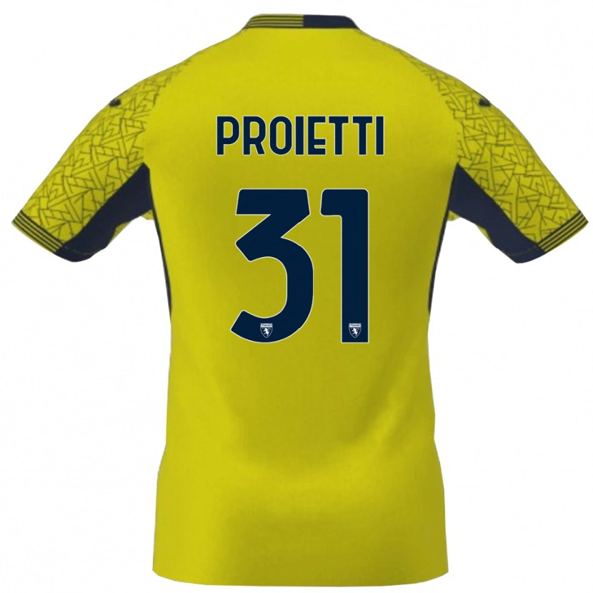 Danxen Femme Riccardo Proietti #31 Maillot de Gardien Jaune Noir 2025/26 T-shirt