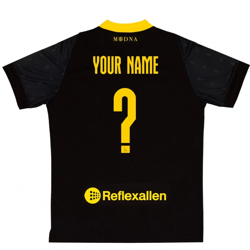Danxen Femme Modena FC Maillot de Gardien Noir Jaune 2025/26 T-shirt