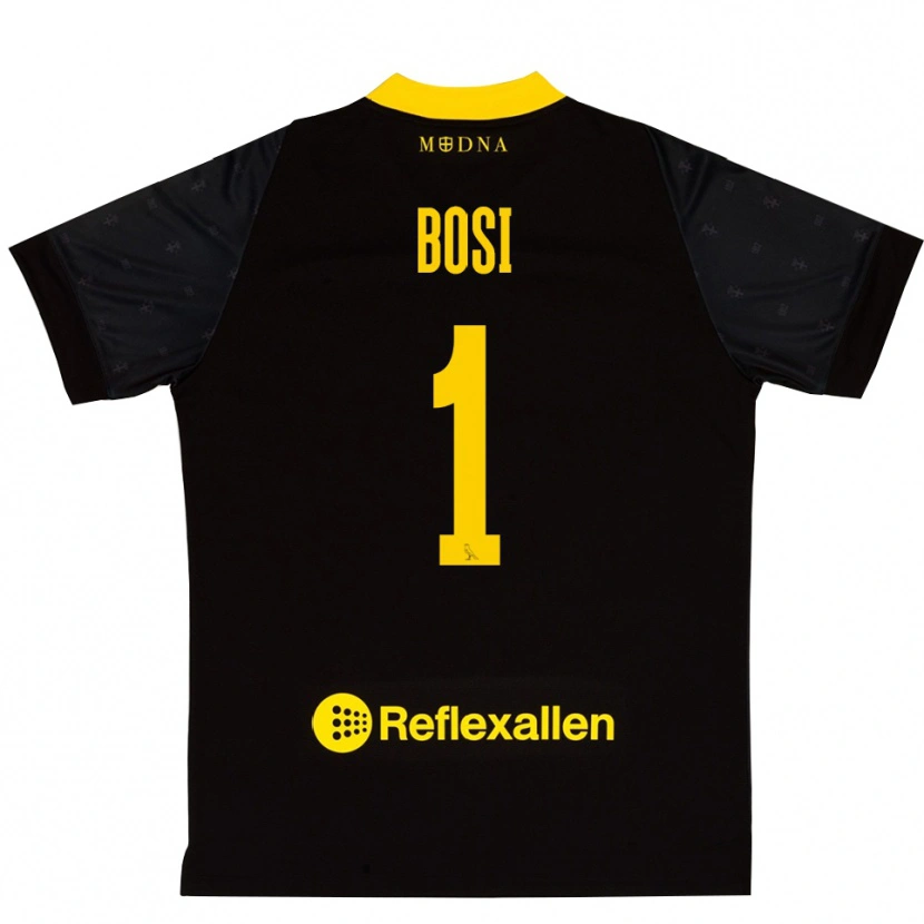 Danxen Femme Matteo Bosi #1 Maillot de Gardien Noir Jaune 2025/26 T-shirt