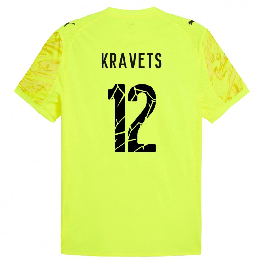 Danxen Femme Vladyslav Kravets #12 Maillot de Gardien Vert Jaune 2025/26 T-shirt