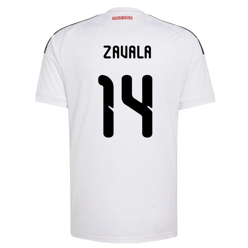 Danxen Enfant Maillot Cristián Zavala #14 Blanc Noir Tenues Domicile 2026/27 T-Shirt