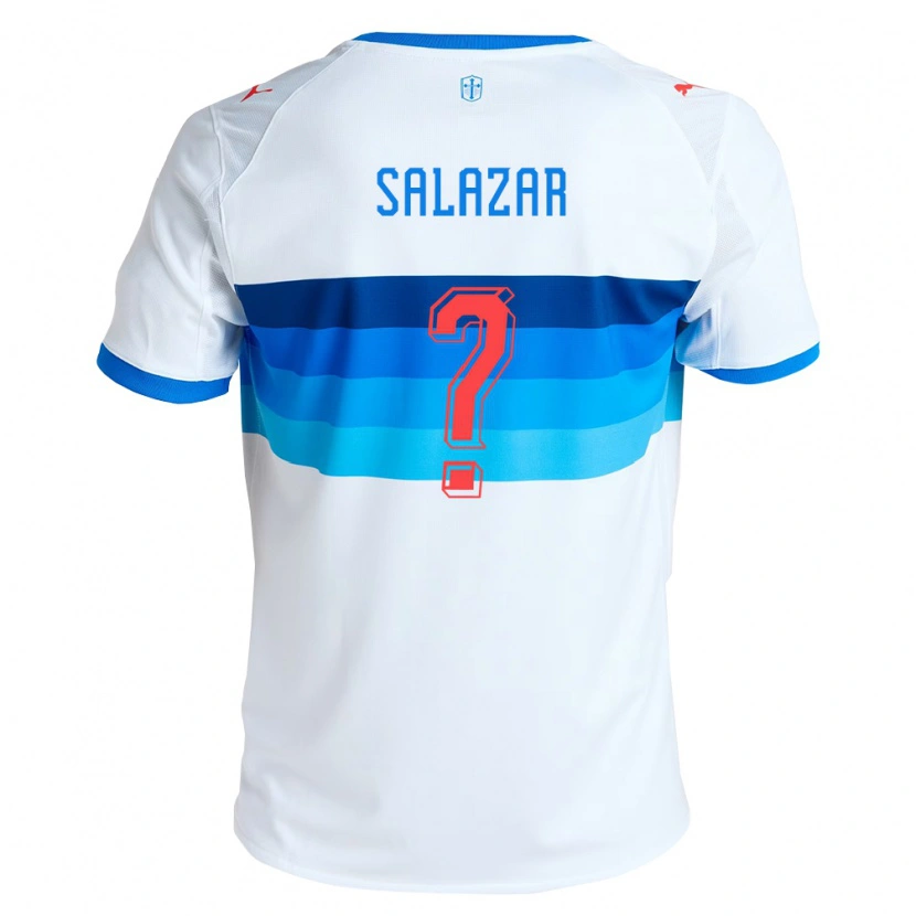 Danxen Enfant Maillot David Salazar #0 Blanc Bleu Ciel Tenues Domicile 2026/27 T-Shirt