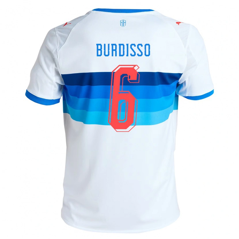Danxen Enfant Maillot Guillermo Burdisso #6 Blanc Bleu Ciel Tenues Domicile 2026/27 T-Shirt