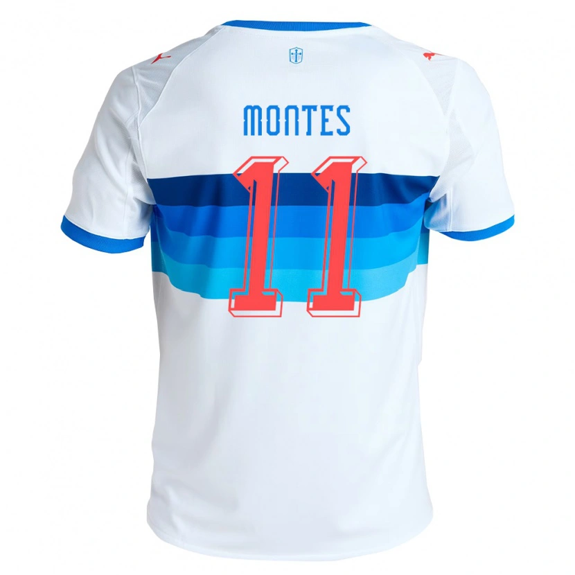 Danxen Enfant Maillot Clemente Montes #11 Blanc Bleu Ciel Tenues Domicile 2026/27 T-Shirt