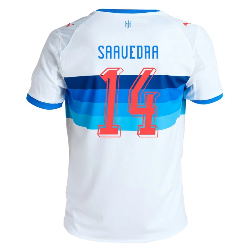 Danxen Enfant Maillot Danilo Saavedra #14 Blanc Bleu Ciel Tenues Domicile 2026/27 T-Shirt