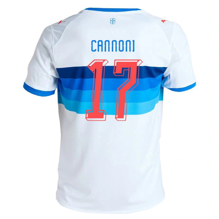 Danxen Enfant Maillot Antonio Cannoni #17 Blanc Bleu Ciel Tenues Domicile 2026/27 T-Shirt