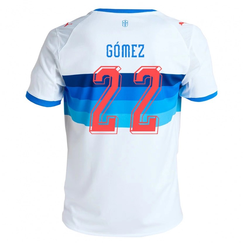Danxen Enfant Maillot Martin Gómez #22 Blanc Bleu Ciel Tenues Domicile 2026/27 T-Shirt
