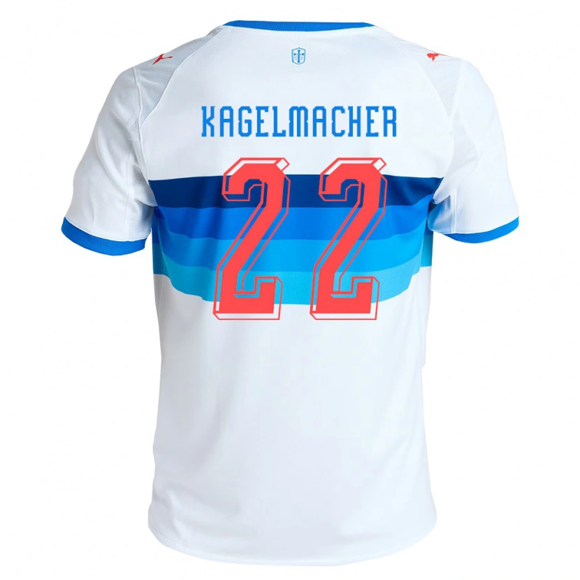 Danxen Enfant Maillot Gary Kagelmacher #22 Blanc Bleu Ciel Tenues Domicile 2026/27 T-Shirt