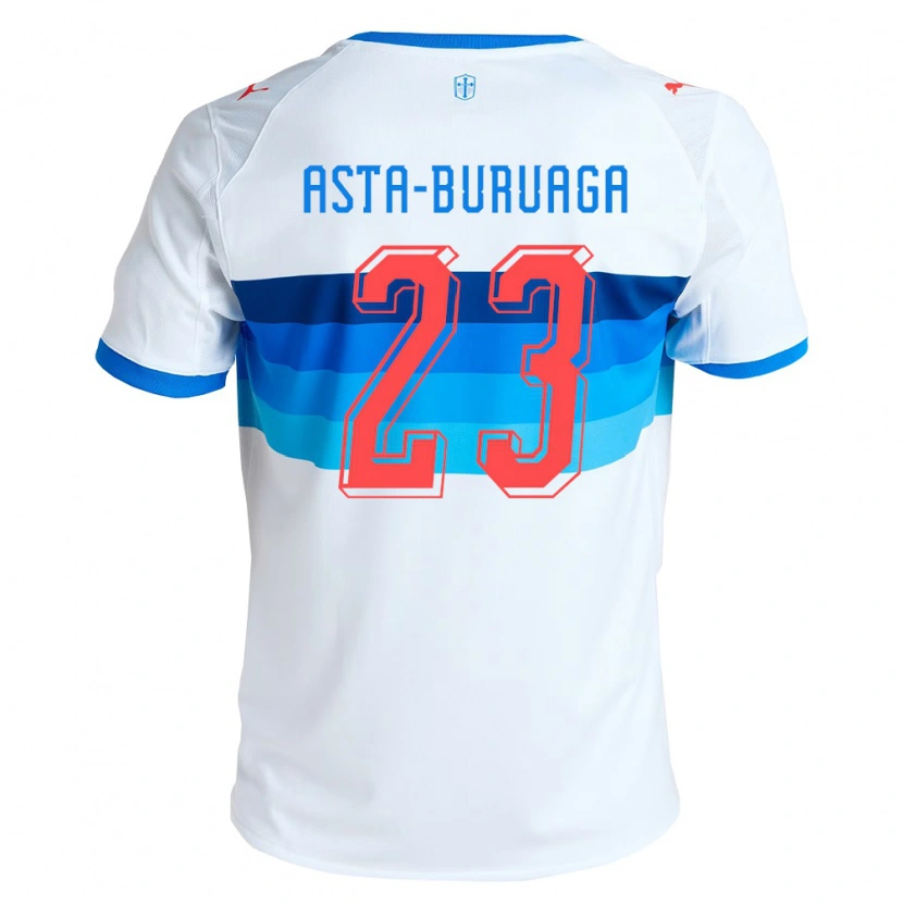 Danxen Enfant Maillot Tomás Asta-Buruaga #23 Blanc Bleu Ciel Tenues Domicile 2026/27 T-Shirt