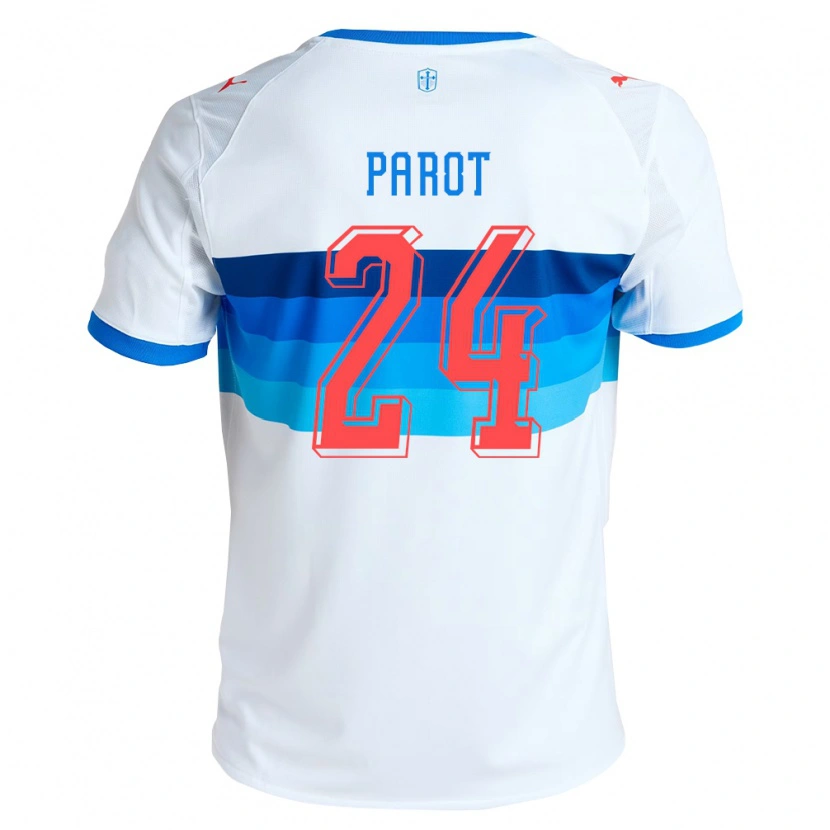 Danxen Enfant Maillot Alfonso Parot #24 Blanc Bleu Ciel Tenues Domicile 2026/27 T-Shirt