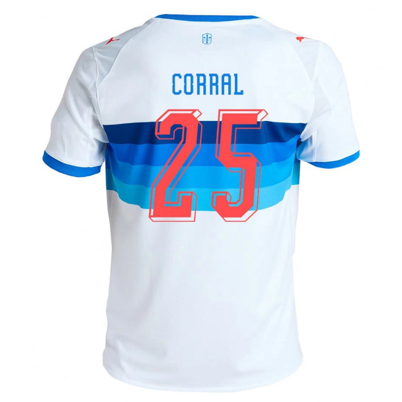 Danxen Enfant Maillot Diego Corral #25 Blanc Bleu Ciel Tenues Domicile 2026/27 T-Shirt