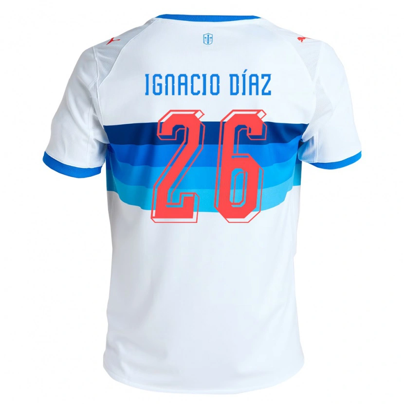 Danxen Enfant Maillot Juan Ignacio Díaz #26 Blanc Bleu Ciel Tenues Domicile 2026/27 T-Shirt