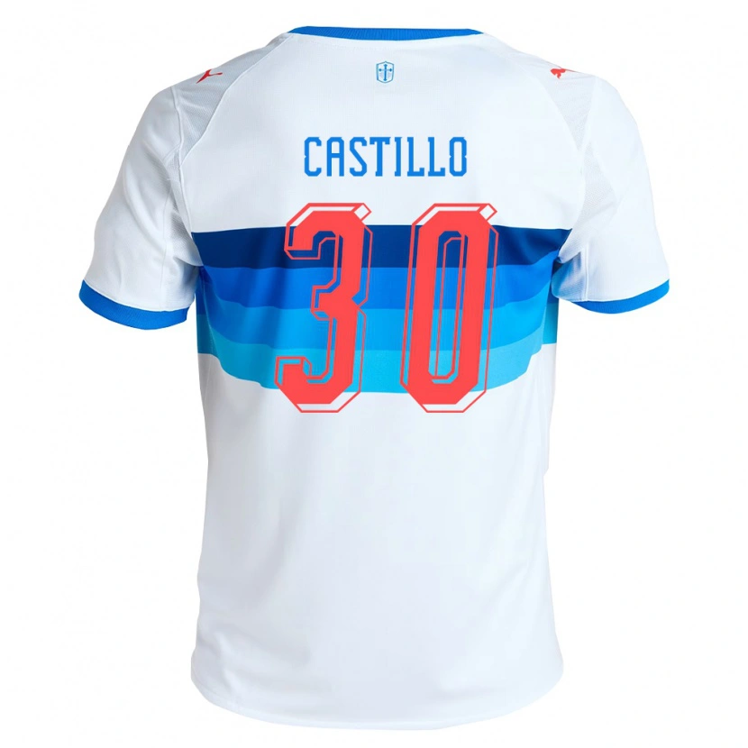 Danxen Enfant Maillot Nicolas Castillo #30 Blanc Bleu Ciel Tenues Domicile 2026/27 T-Shirt