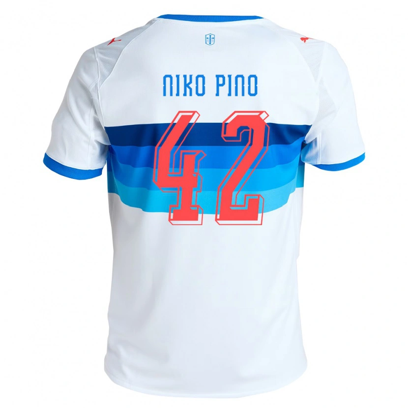 Danxen Enfant Maillot Nickolas Pino #42 Blanc Bleu Ciel Tenues Domicile 2026/27 T-Shirt