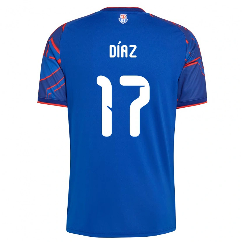 Danxen Enfant Maillot Benjamín Díaz #17 Bleu Royal Rouge Tenues Domicile 2026/27 T-Shirt