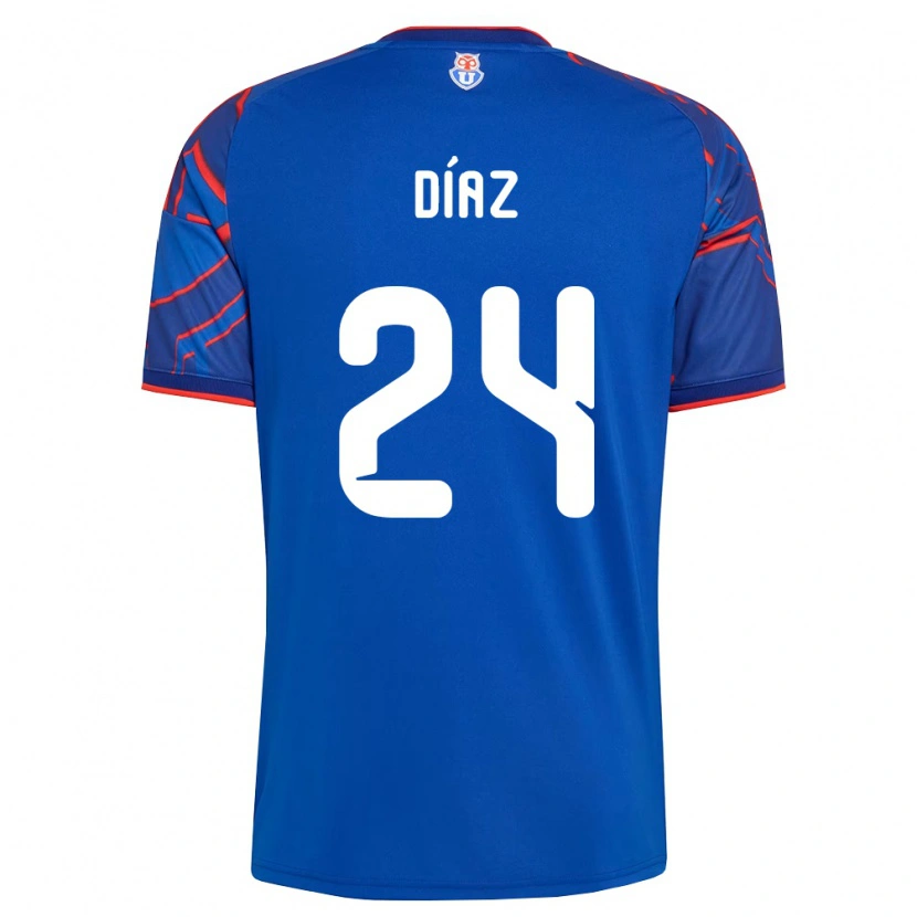 Danxen Enfant Maillot Antonio Díaz #24 Bleu Royal Rouge Tenues Domicile 2026/27 T-Shirt