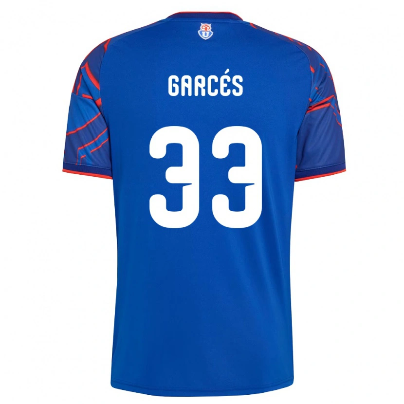 Danxen Enfant Maillot Simón Garcés #33 Bleu Royal Rouge Tenues Domicile 2026/27 T-Shirt
